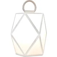 contardi lampe de table / lampadaire muse outdoor pour extérieur (medium blanc perle - acrylique, métal et cuir)