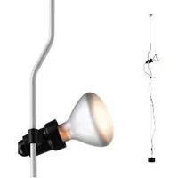 flos lampe à suspension parentesi d avec variateur (blanc - acier / élastomère)