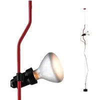 flos lampe à suspension parentesi d avec variateur (rouge - acier / élastomère)