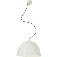 in-es.artdesign lampe à suspenson h2o (blanc câble rouge - laprene, acier et nebulite)