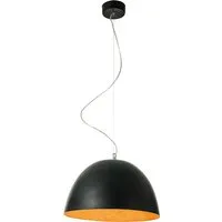 in-es.artdesign lampe à suspenson h2o (noir / orange - laprene, acier et nebulite)