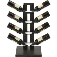 le zie di milano porte-bouteilles une face à colonne zia gaia (h 66 cm / noir - hêtre massif et acier)