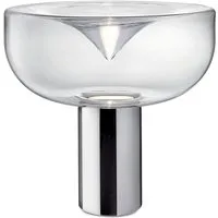 leucos lampe de table aella mini 30 t (transparent, base chrome - métal et verre)