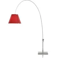 luceplan lampadaire lady costanza d13e d. (tige aluminium / abat-jour rouge - aluminium et polycarbonate)