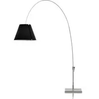 luceplan lampadaire lady costanza d13e i. (tige aluminium / abat-jour noir - aluminium et polycarbonate)