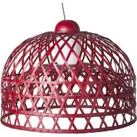 moooi lampe à suspension emperor l (rouge - canne de bamboo et structure en aluminium)