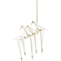 moooi lampe à suspension perch light branch (blanc et laiton - acier, aluminium et polypropylène)