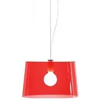 pedrali lampe à suspension l001s/b (rouge transparent - méthacrylate)