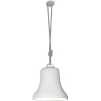 contardi lampe à suspension belle large (blanc brillant, corde grise - céramique et soie tissée)