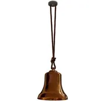 contardi lampe à suspension belle large (bronze poli, corde marron - céramique et soie tissée)