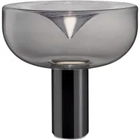 leucos lampe de table aella t (halogène, base bronze à canon, diffuseur fumé - métal et verre)