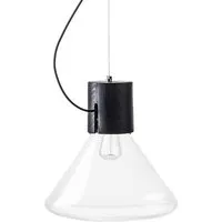 brokis lampe à suspension muffins wood 05p (transparent et noir - verre soufflé et bois)