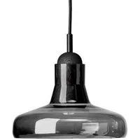 brokis lampe à suspension shadows pc894 (gris fumé poli et chêne noir - verre et bois)