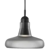 brokis lampe à suspension shadows pc894 (gris fumé gravé et chêne noir - verre et bois)