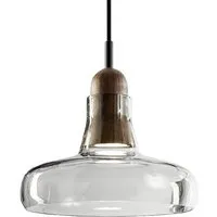 brokis lampe à suspension shadows pc894 (transparent poli et noyer - verre et bois)