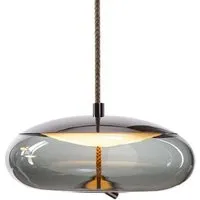 brokis lampe à suspension knot disco pc1017 (gris fumé et nickel noir - verre et métal)