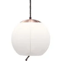 brokis lampe à suspension knot sfera pc1016 (opaline transparente et cuivre - verre et métal)