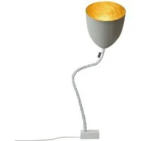 in-es.artdesign lampadaire flower cemento (intérieur or - peinture effet béton, nébulite et acier)