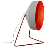 in-es.artdesign lampadaire cyrcus f cemento (base et intérieur red - peinture effet béton, nébulite et acier)