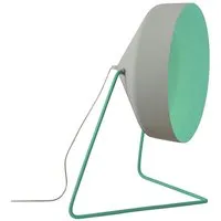 in-es.artdesign lampadaire cyrcus f cemento (base et intérieur turquoise - peinture effet béton, nébulite et acier)
