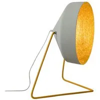 in-es.artdesign lampadaire cyrcus f cemento (base et intérieur or - peinture effet béton, nébulite et acier)