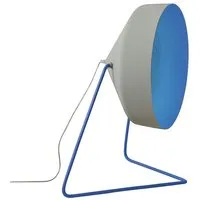 in-es.artdesign lampadaire cyrcus f cemento (base et intérieur bleu - peinture effet béton, nébulite et acier)