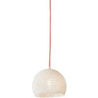 in-es.artdesign lampe à suspension trama 1 (câble orange fluo - coton et résine)