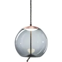 brokis lampe à suspension knot small sfera pc1035 (gris fumé et cuivre - verre et métal)
