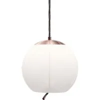brokis lampe à suspension knot small sfera pc1035 (opaline transparente et cuivre - verre et métal)