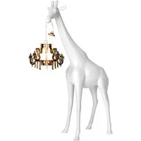 qeeboo lampadaire giraffe in love xs (blanc - polyéthylène)