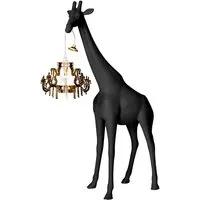 qeeboo lampadaire giraffe in love xs (noir - polyéthylène)