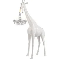 qeeboo lampadaire d'extérieur giraffe in love m outdoor (blanc - polyéthylène)