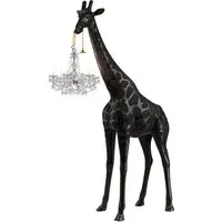 qeeboo lampadaire d'extérieur giraffe in love m outdoor (noir - polyéthylène)