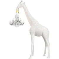 qeeboo lampadaire giraffe in love indoor h 400 cm (blanc - fiberglass)