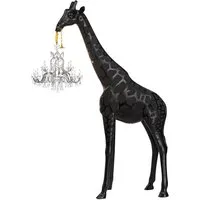 qeeboo lampadaire giraffe in love indoor h 400 cm (noir - fiberglass)