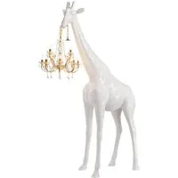 qeeboo lampadaire giraffe in love m (blanc - polyéthylène)