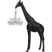 qeeboo lampadaire giraffe in love outdoor m h 400 cm (noir - fiberglass)