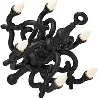 qeeboo lampadaire pour l'extérieur fallen chandelier xl (noir - fiberglass)