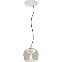 leucos lampe à suspension aurelia bold s 22 phase-cut dimmer (3000k, fumé et blanc chaud brillant - verre et métal)