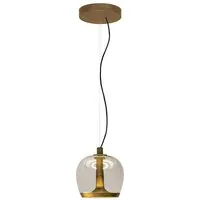 leucos lampe à suspension aurelia bold s 22 push-dim 0/1-10v (2700k, fumé et laiton vintage - verre et métal)
