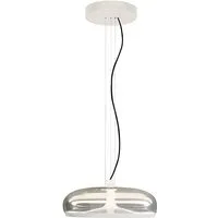 leucos lampe à suspension aurelia s 45 phase-cut dimmer (3000k, fumé et blanc chaud brillant - verre et métal)