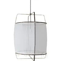 ay illuminate lampe à suspension z1 black (cotton white cover - structure en bambou noir et tissu)