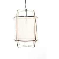 ay illuminate lampe à suspension z1 black (silk white cover - structure en bambou noir et tissu)