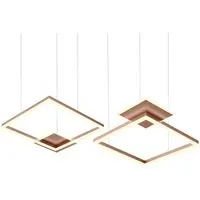 redo group lampe à suspension sigua carré (110 cm, caffè sablé - métal)