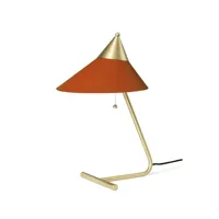 warm nordic lampe de table brass top rusty red, structure en laiton