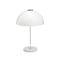 innolux lampe de table kupoli gris, détails métalliques, abat-jour blanc