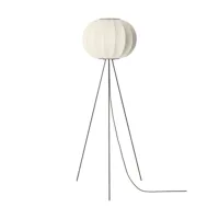 made by hand lampe sur pied knit-wit 45 round high pearl white