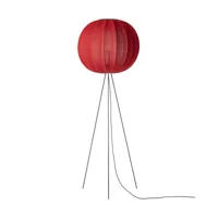 made by hand lampe sur pied knit-wit 60 round high maple red