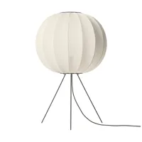 made by hand lampe sur pied knit-wit 60 round medium pearl white