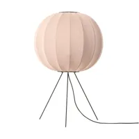 made by hand lampe sur pied knit-wit 60 round medium sand stone